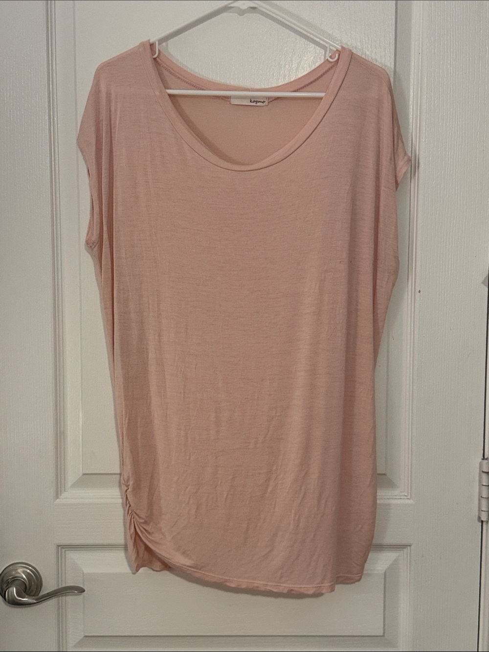 LePage Blush Scoop Neck Tunic with Side Ruching
